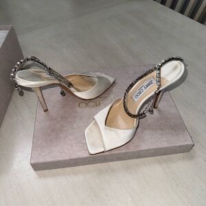 Jimmy Choo Saeda Ankle Strap Heels.